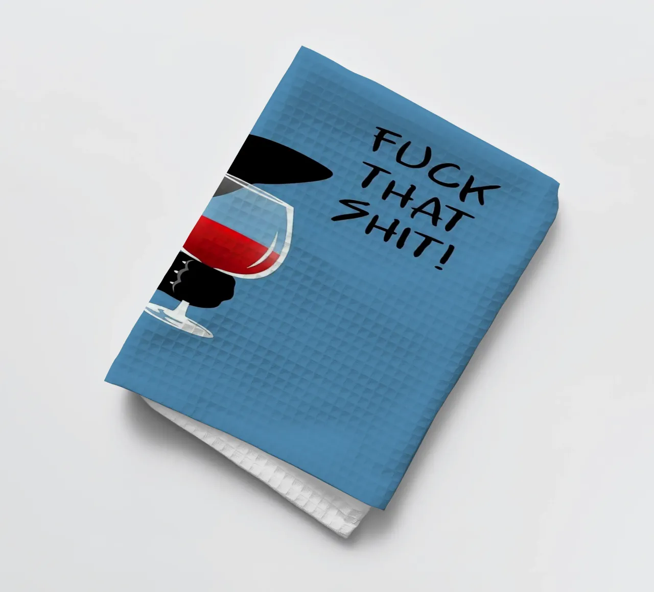 Black Cat And Red Wine tea towel by Arjun