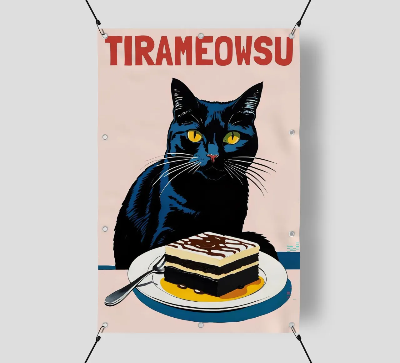 Gatto nero telo in pvc da Arjun