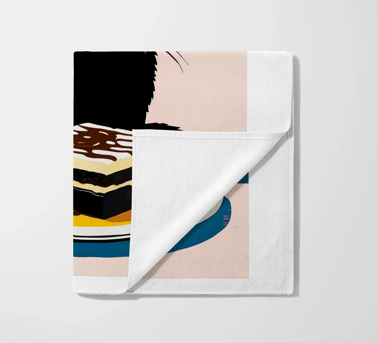 Black Cat beach towel by Arjun