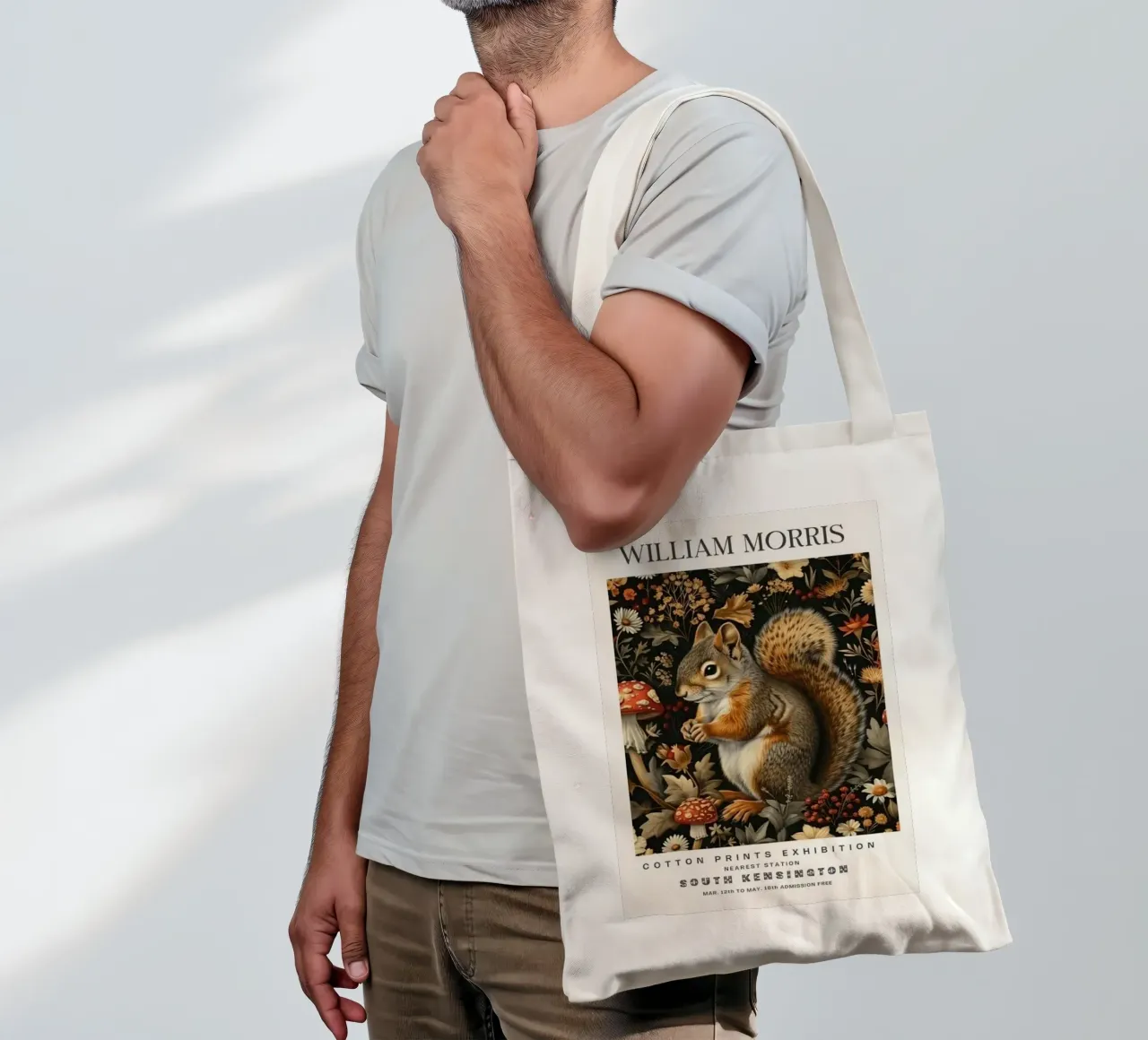 simpatico scoiattolo con fiori borsa in juta da Ropech Shop