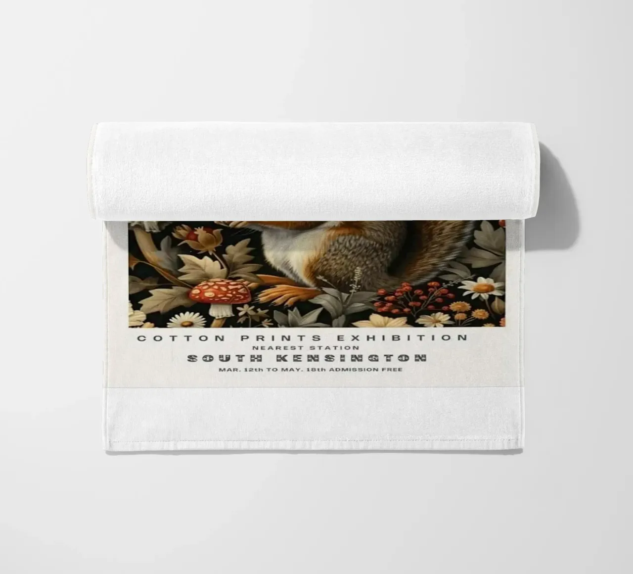 simpatico scoiattolo con fiori telo mare da Ropech Shop