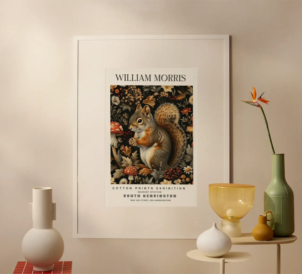 simpatico scoiattolo con fiori carta hahnemühle da Ropech Shop