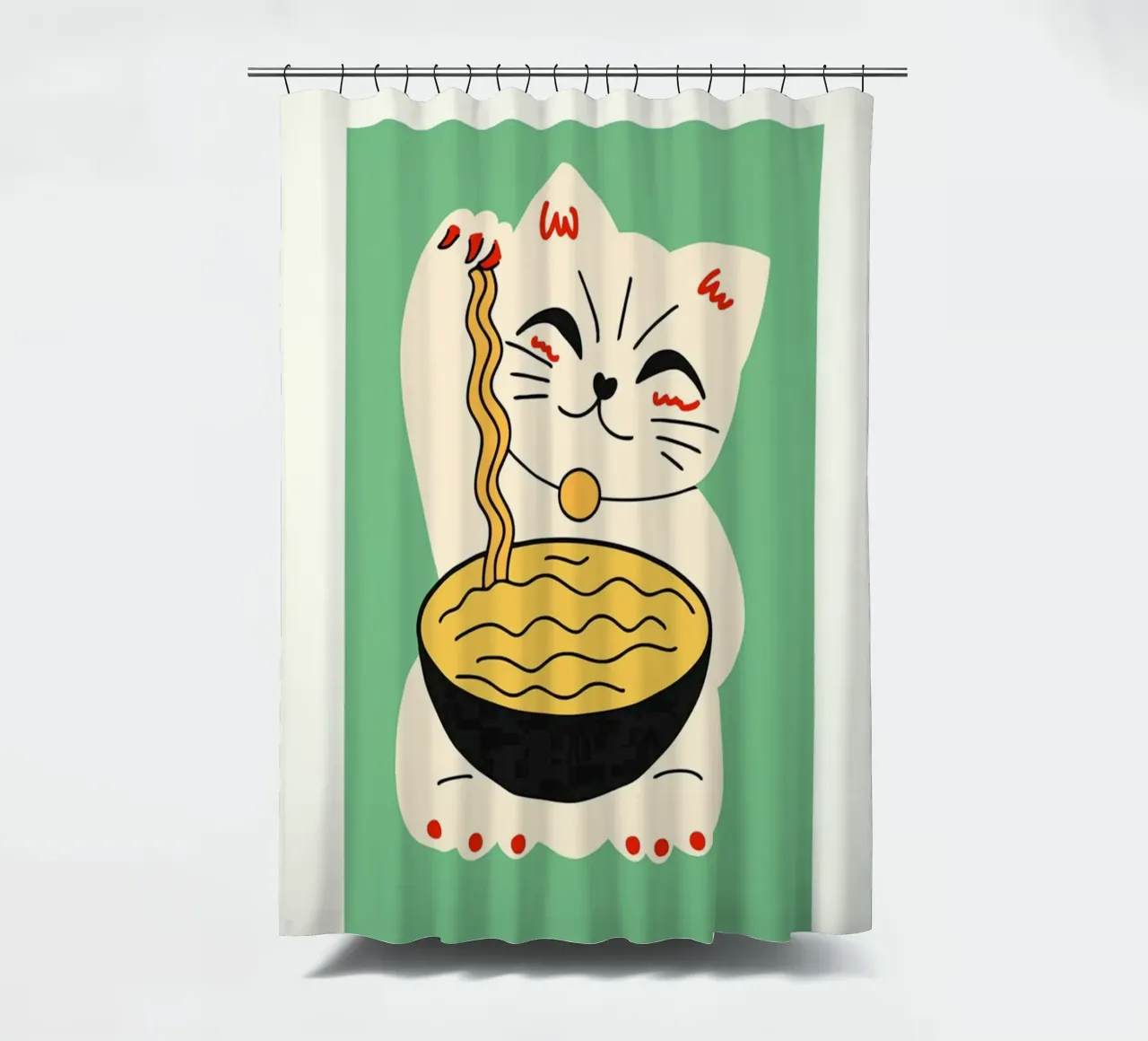 Maneki Neko tenda da doccia da INKFADE.CO