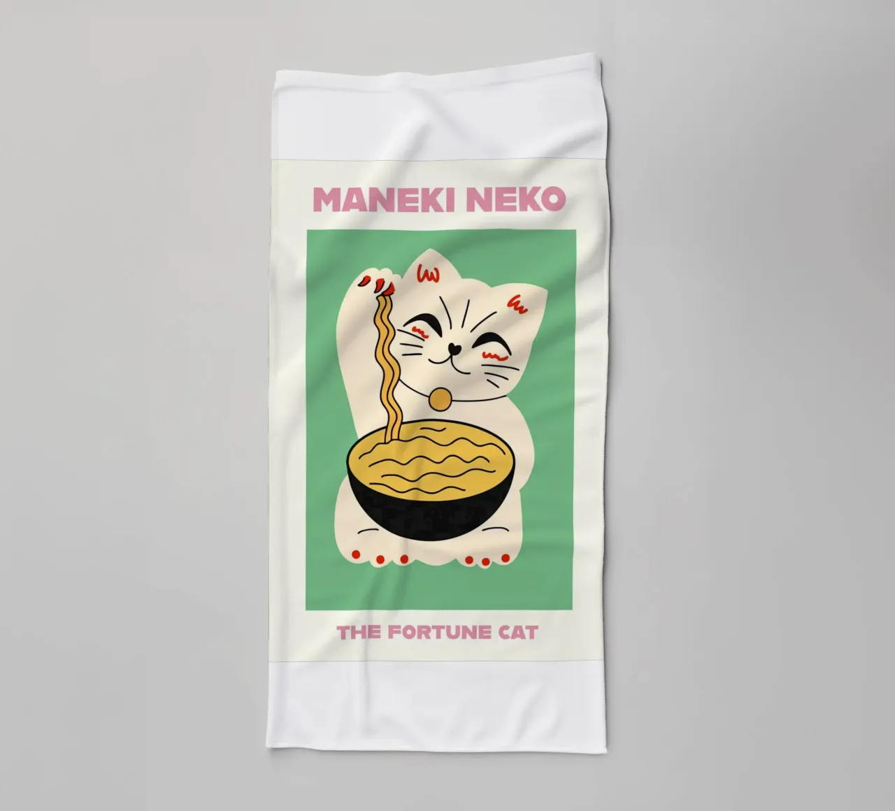 Maneki Neko asciugamano da bagno da INKFADE.CO
