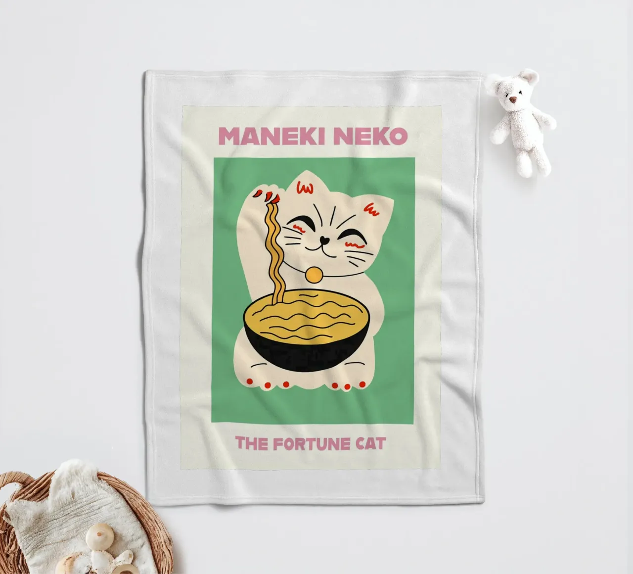 Maneki Neko coperta in pile da INKFADE.CO