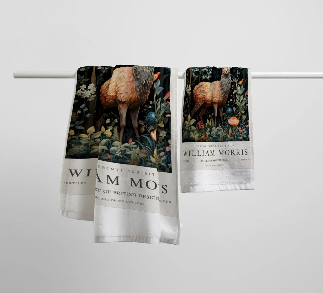 deer with majestic antlers in the middle of the forest towel by Ropech Shop