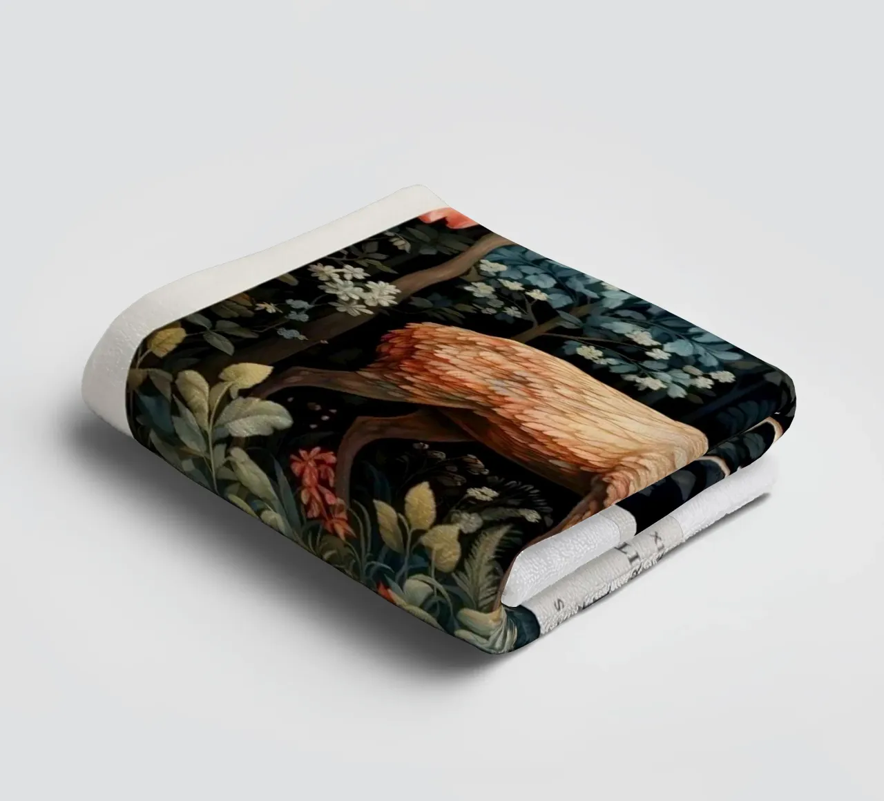 deer with majestic antlers in the middle of the forest towel by Ropech Shop
