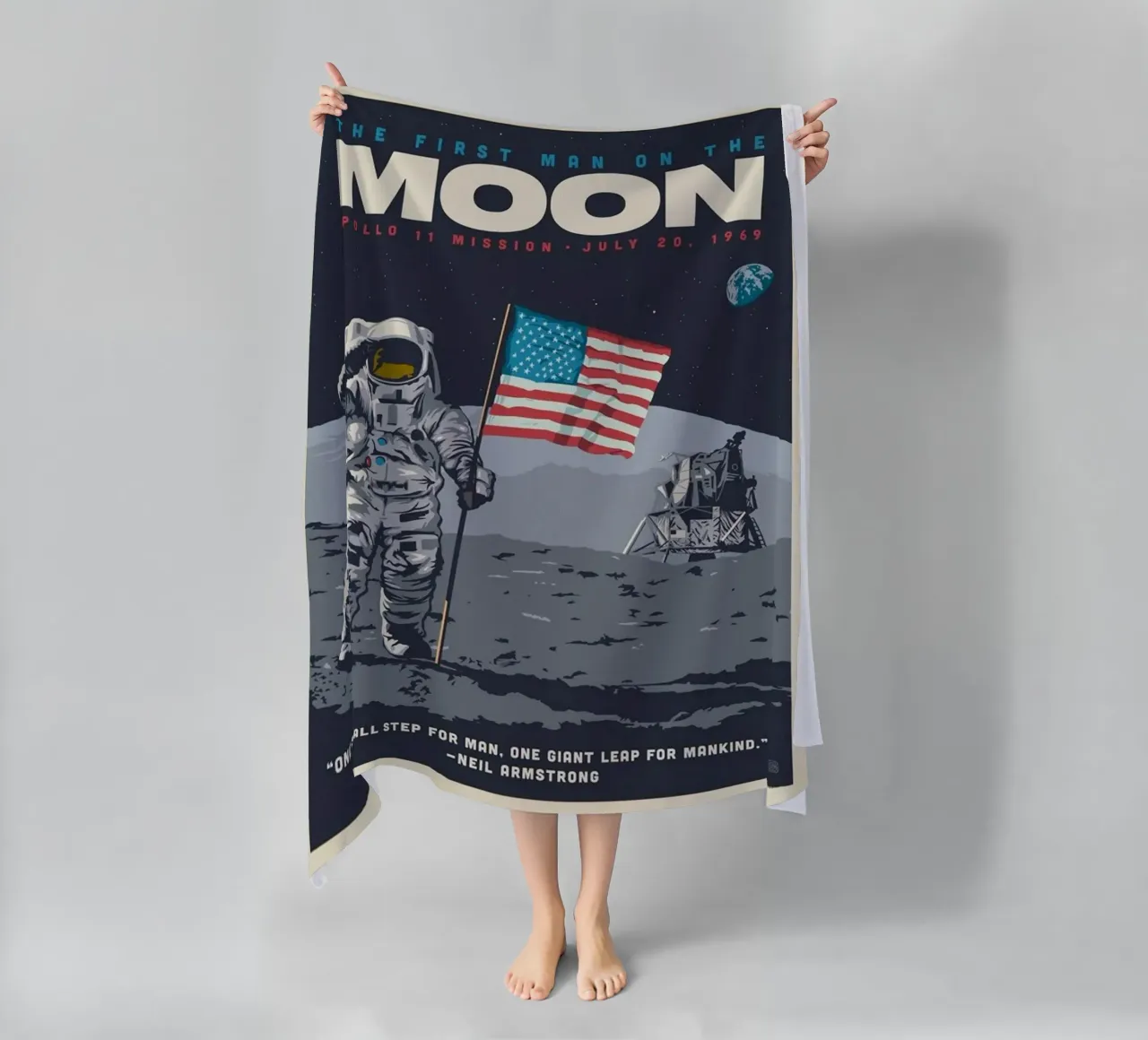 Viaggio sulla Luna telo mare da Terry studio