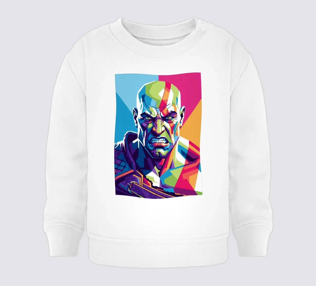 God Of War - WPAP art style (1) baby sweatshirt by Hantamrata