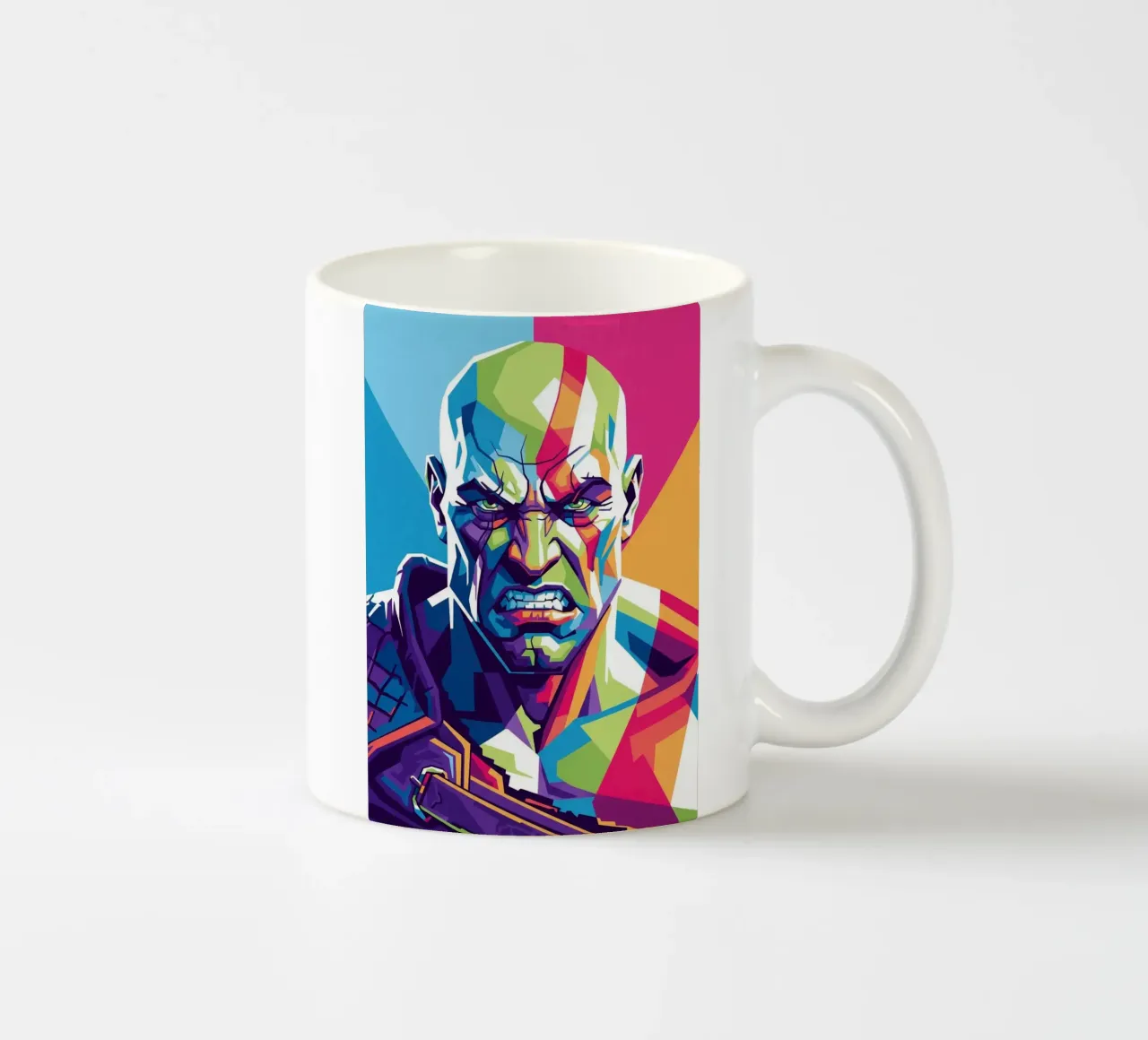 God Of War - WPAP art style (1) ceramic mug by Hantamrata