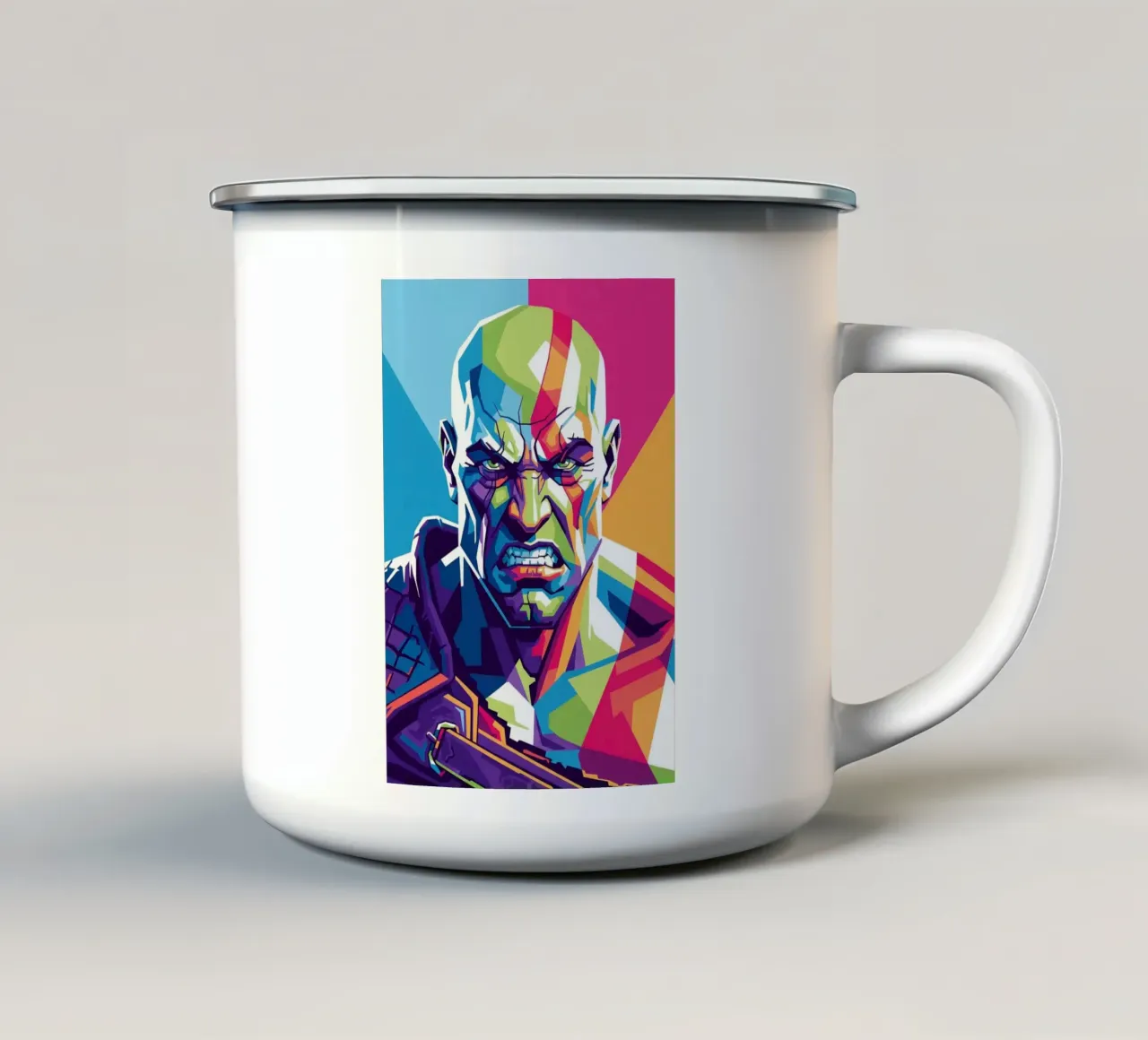 God Of War - WPAP art style (1) tazza in smalto da Hantamrata