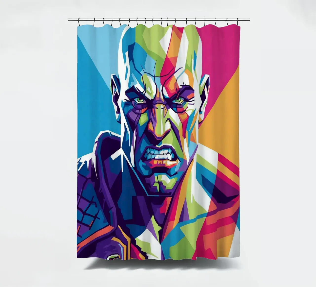 God Of War - WPAP art style (1) shower curtain by Hantamrata
