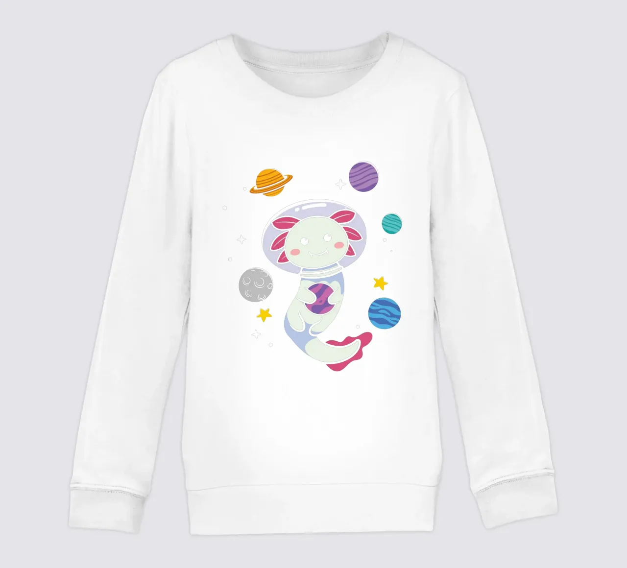Space axolotl felpa bambino da edsonramosart
