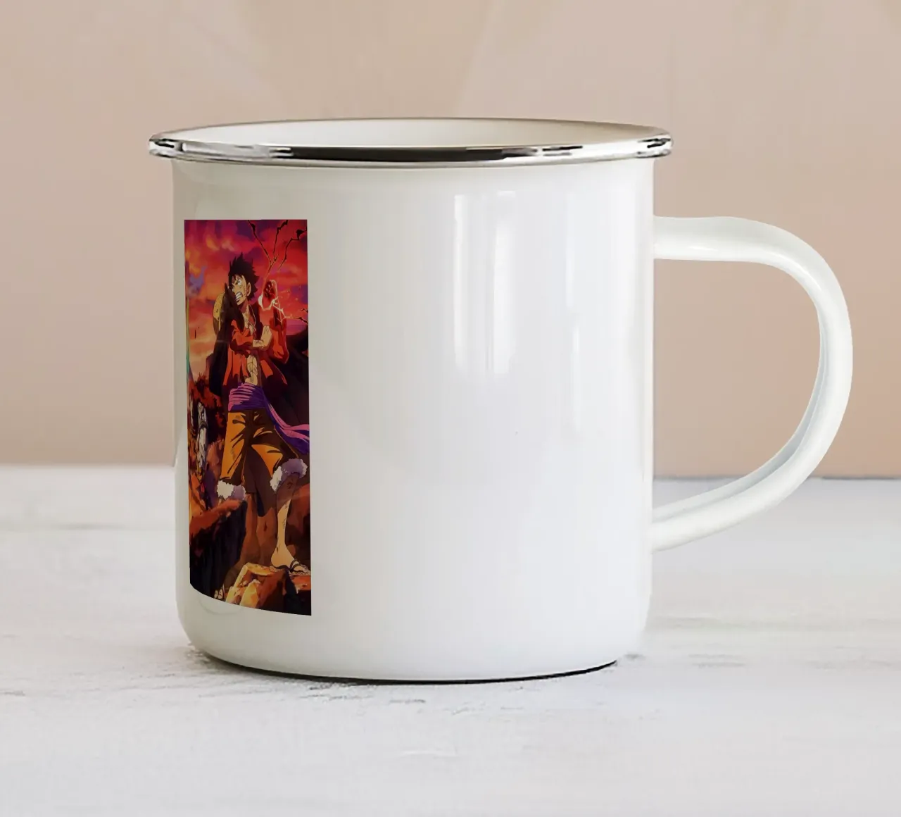 One piece fighting tazza in smalto da Musadad Shop