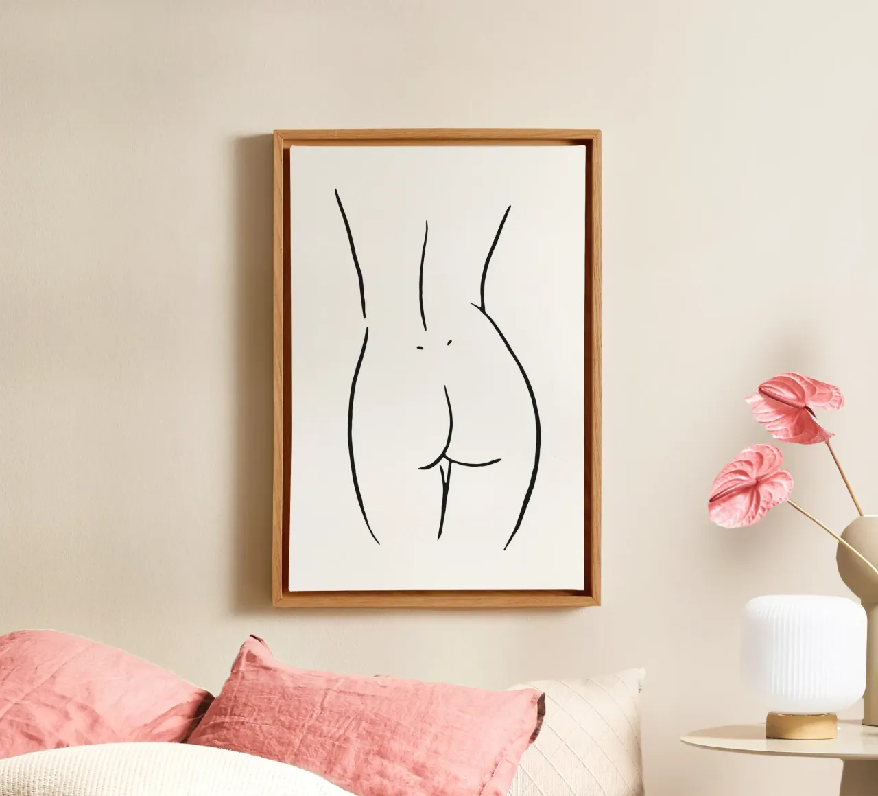 Lichaamsschets 1 canvas met Baklijst van NouveauPrints