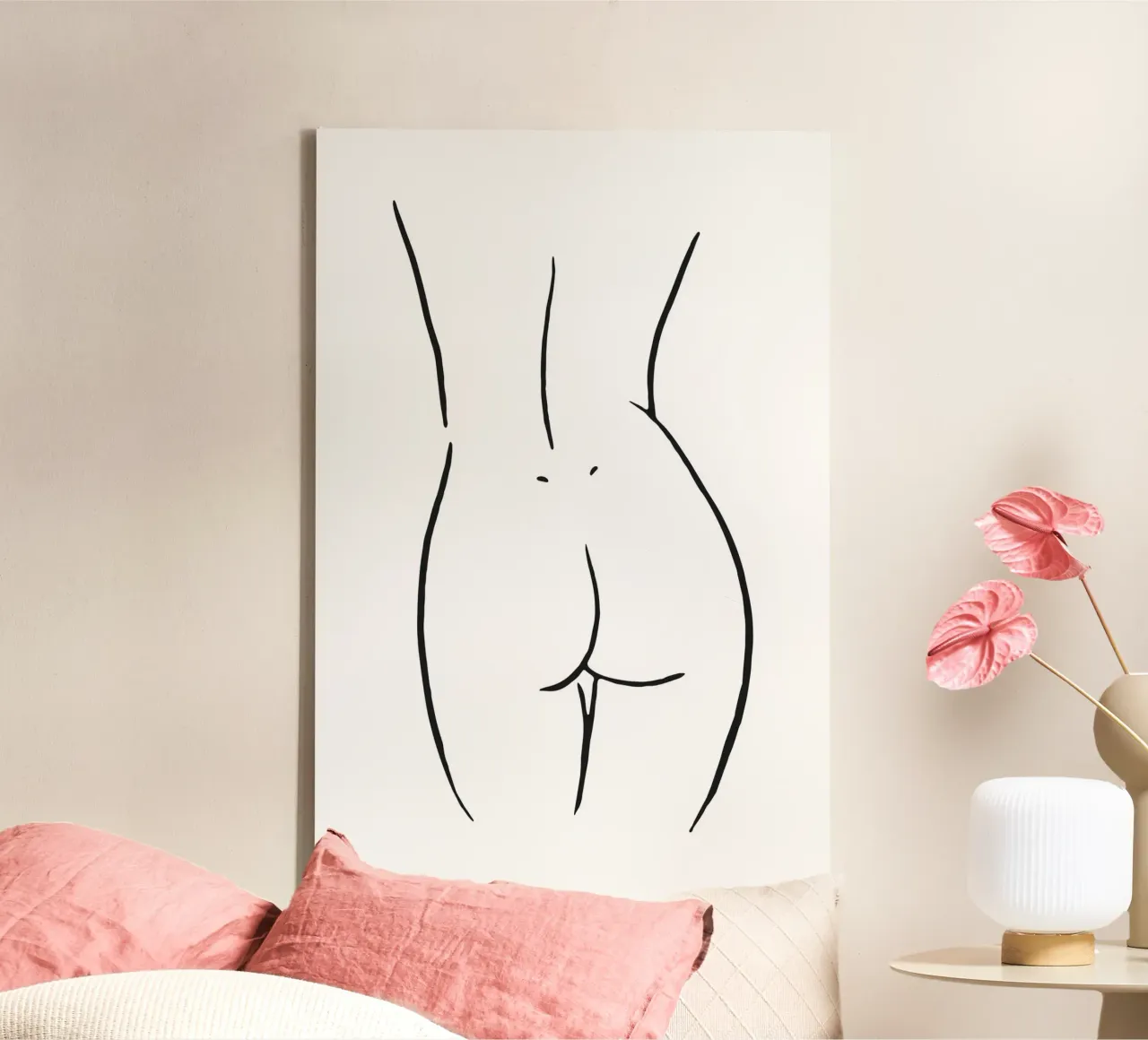 Lichaamsschets 1 canvas met Baklijst van NouveauPrints