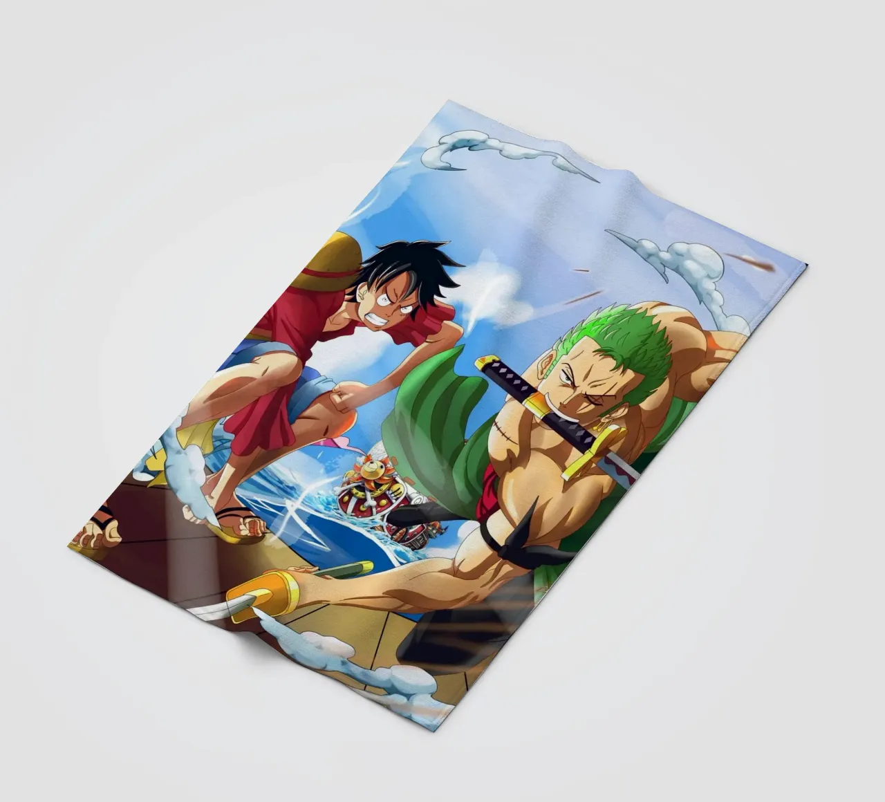 Monkey D Luffy and Zoro coperta in pile da Musadad Shop