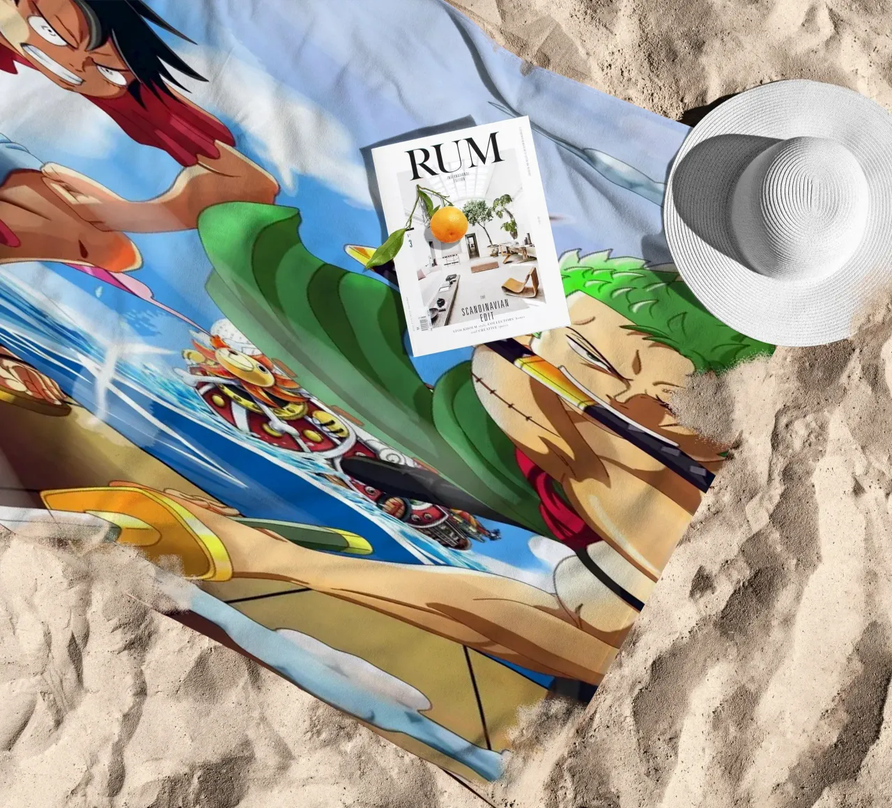 Monkey D Luffy and Zoro toalla de playa de Musadad Shop