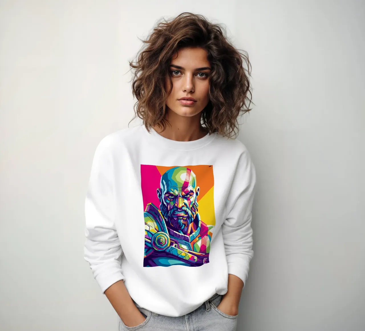 God Of War - Stile artistico WPAP (3) felpa da Hantamrata