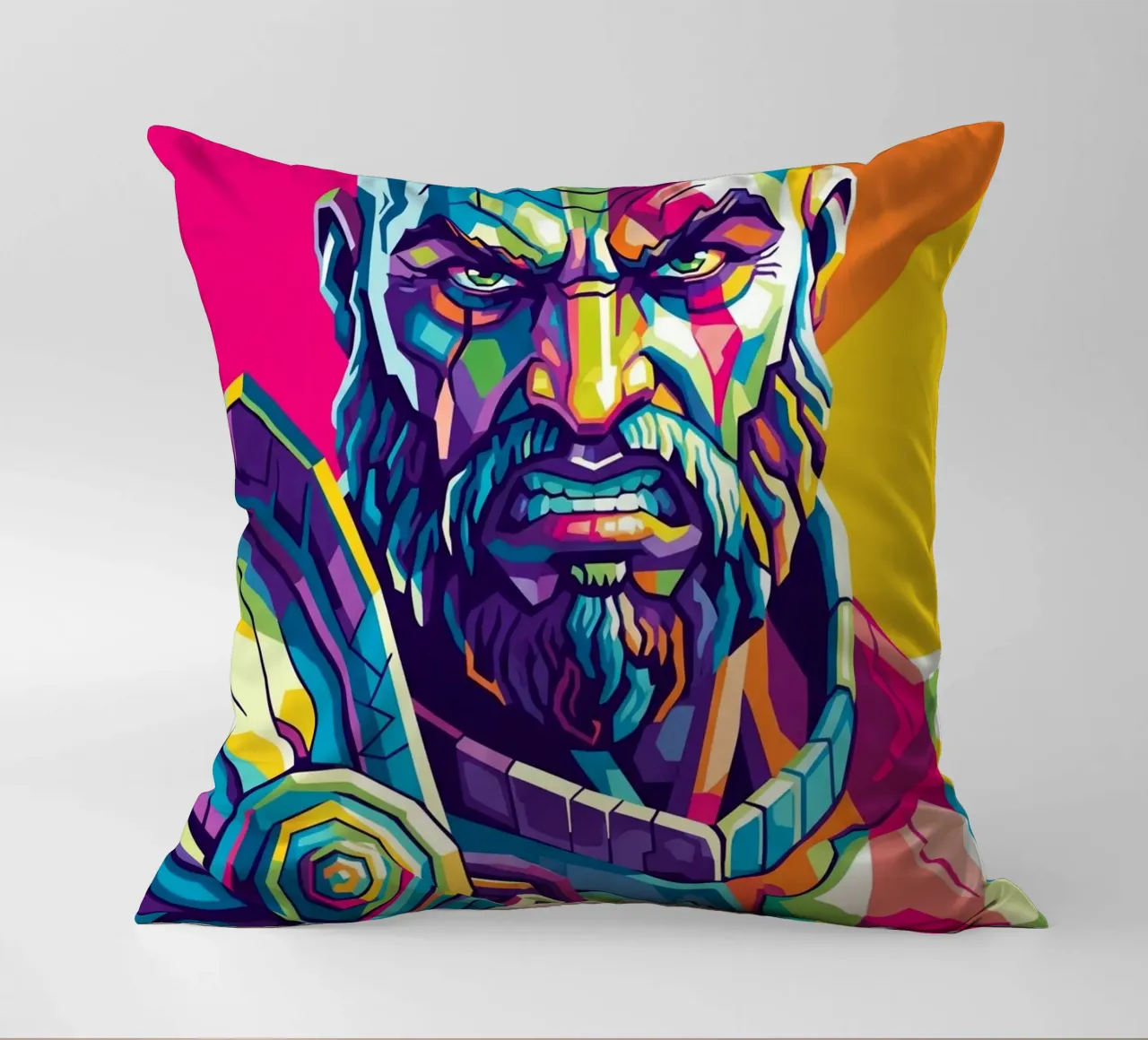 God Of War - WPAP art style (3) decorative cushion by Hantamrata
