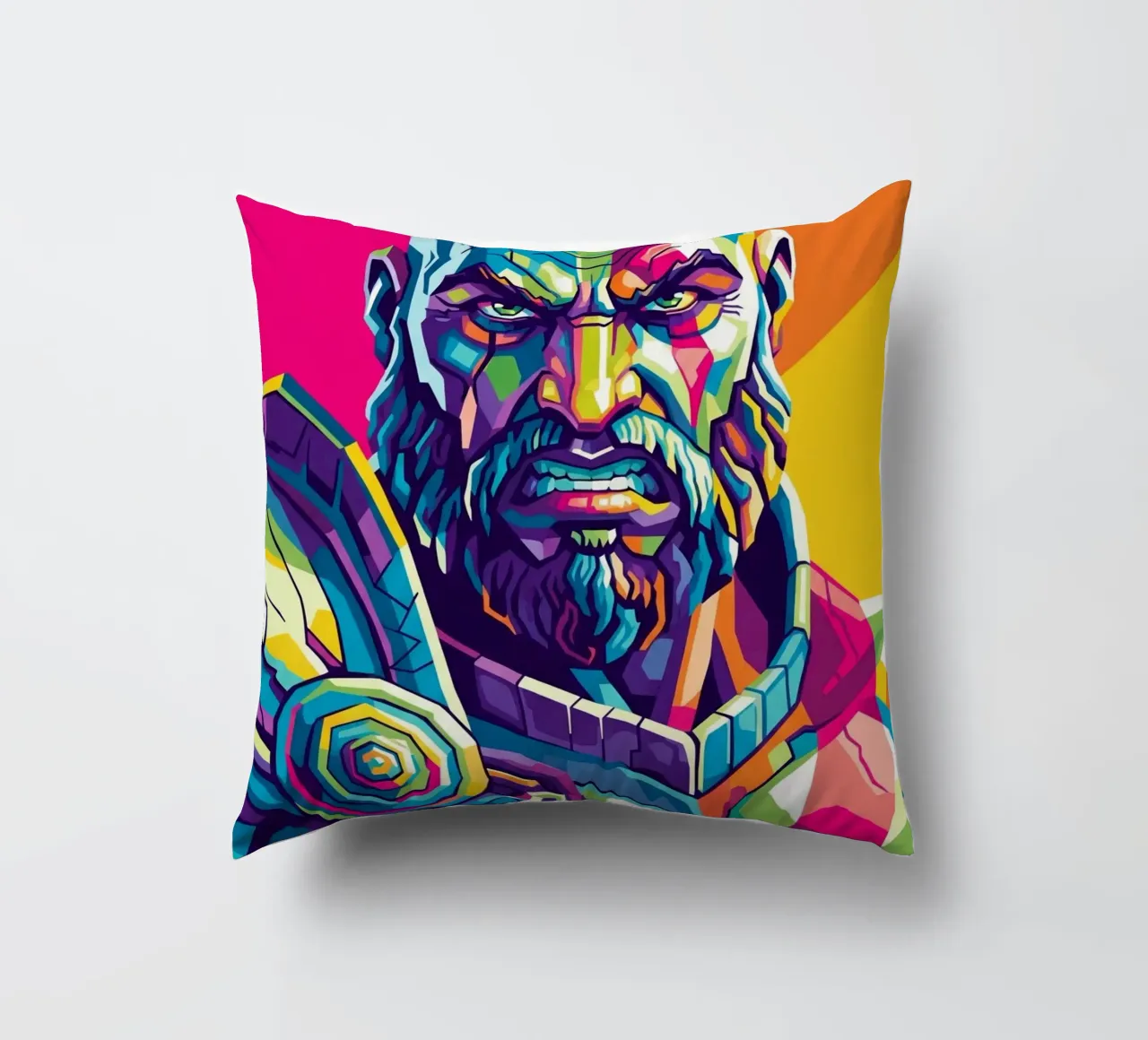 God Of War - WPAP art style (3) decorative cushion by Hantamrata