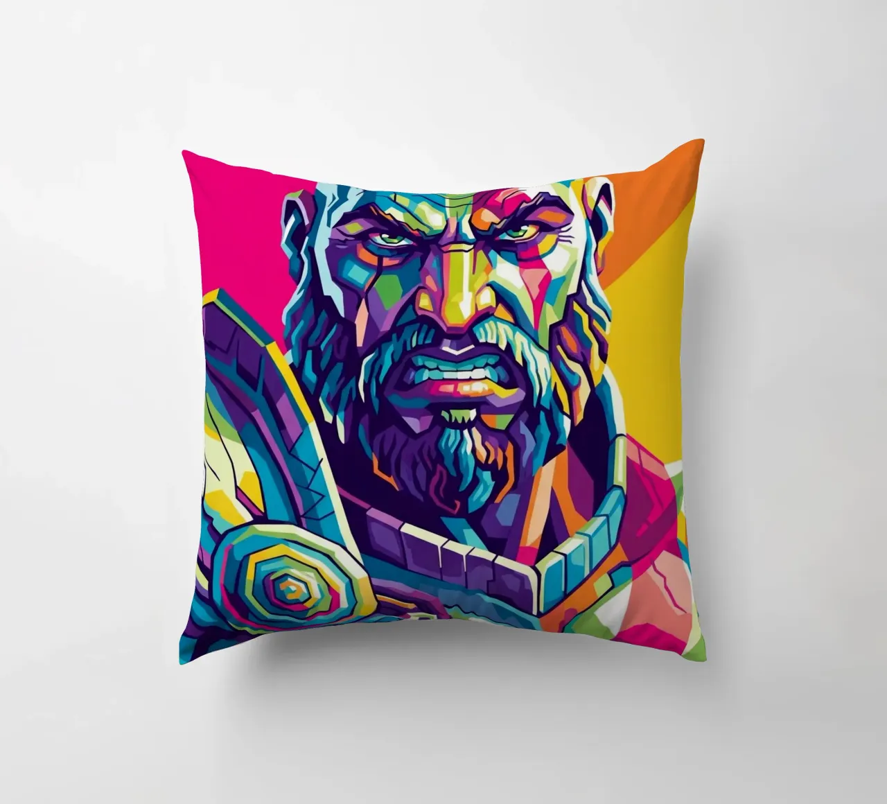 God Of War - WPAP art style (3) decorative cushion by Hantamrata