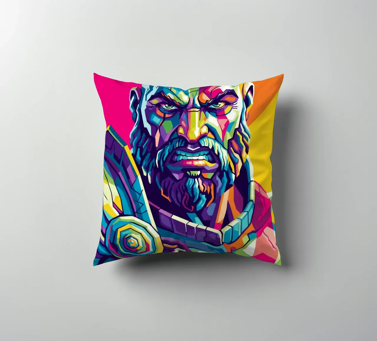 God Of War - WPAP art style (3) decorative cushion by Hantamrata