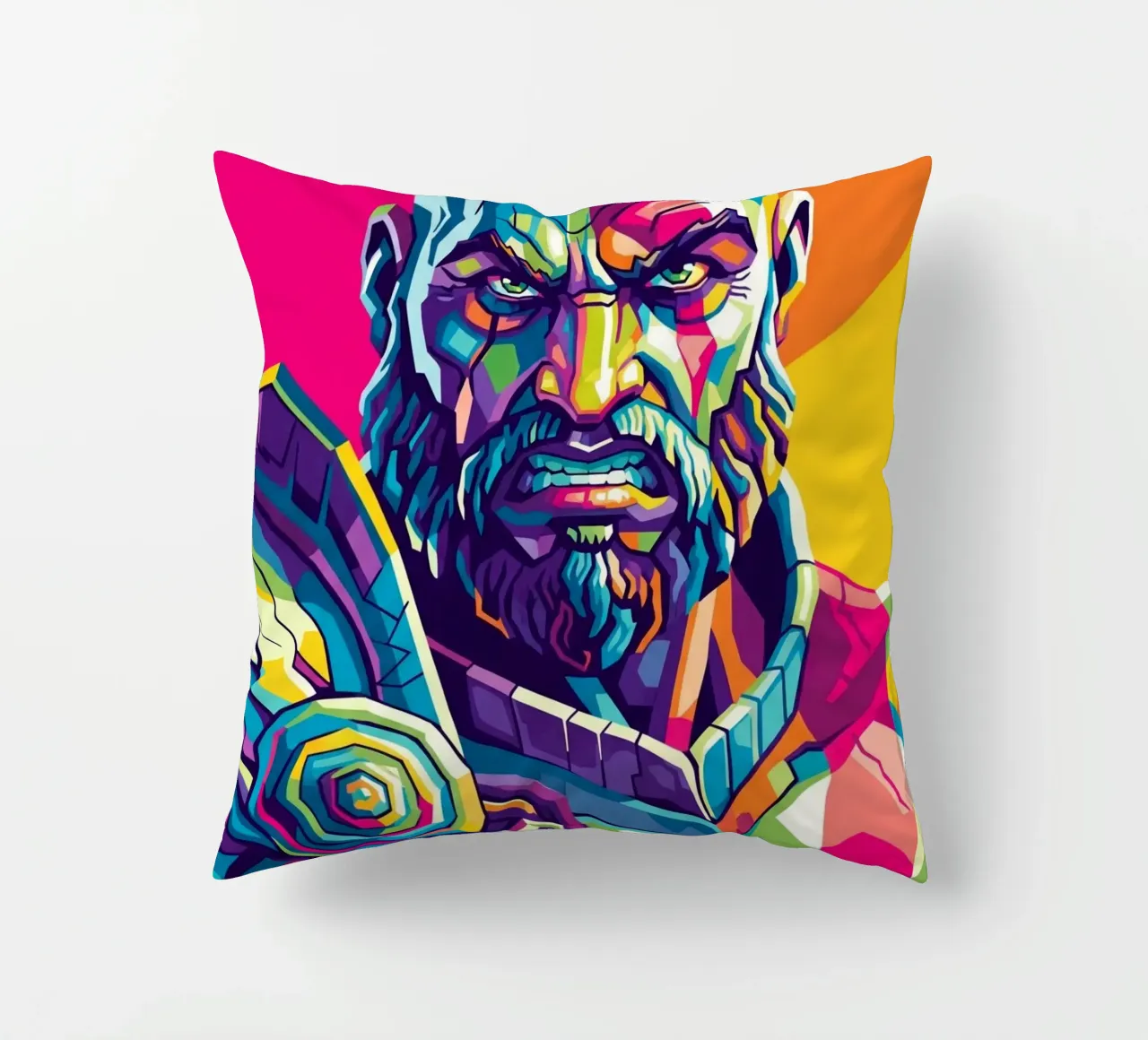 God Of War - WPAP art style (3) decorative cushion by Hantamrata
