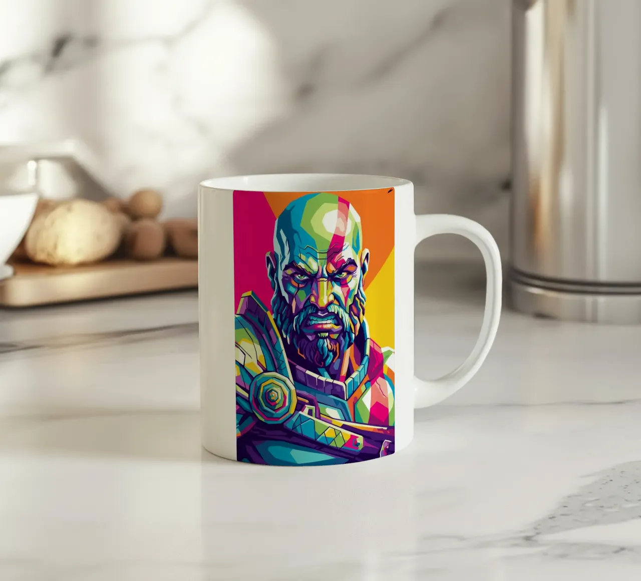 God Of War - Stile artistico WPAP (3) tazza in ceramica da Hantamrata