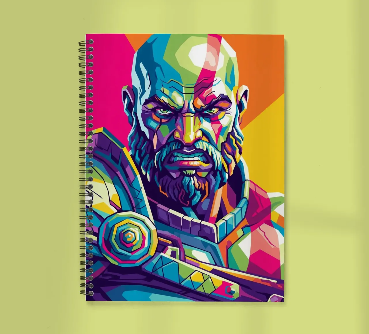God Of War - WPAP art style (3) spiral notebook by Hantamrata