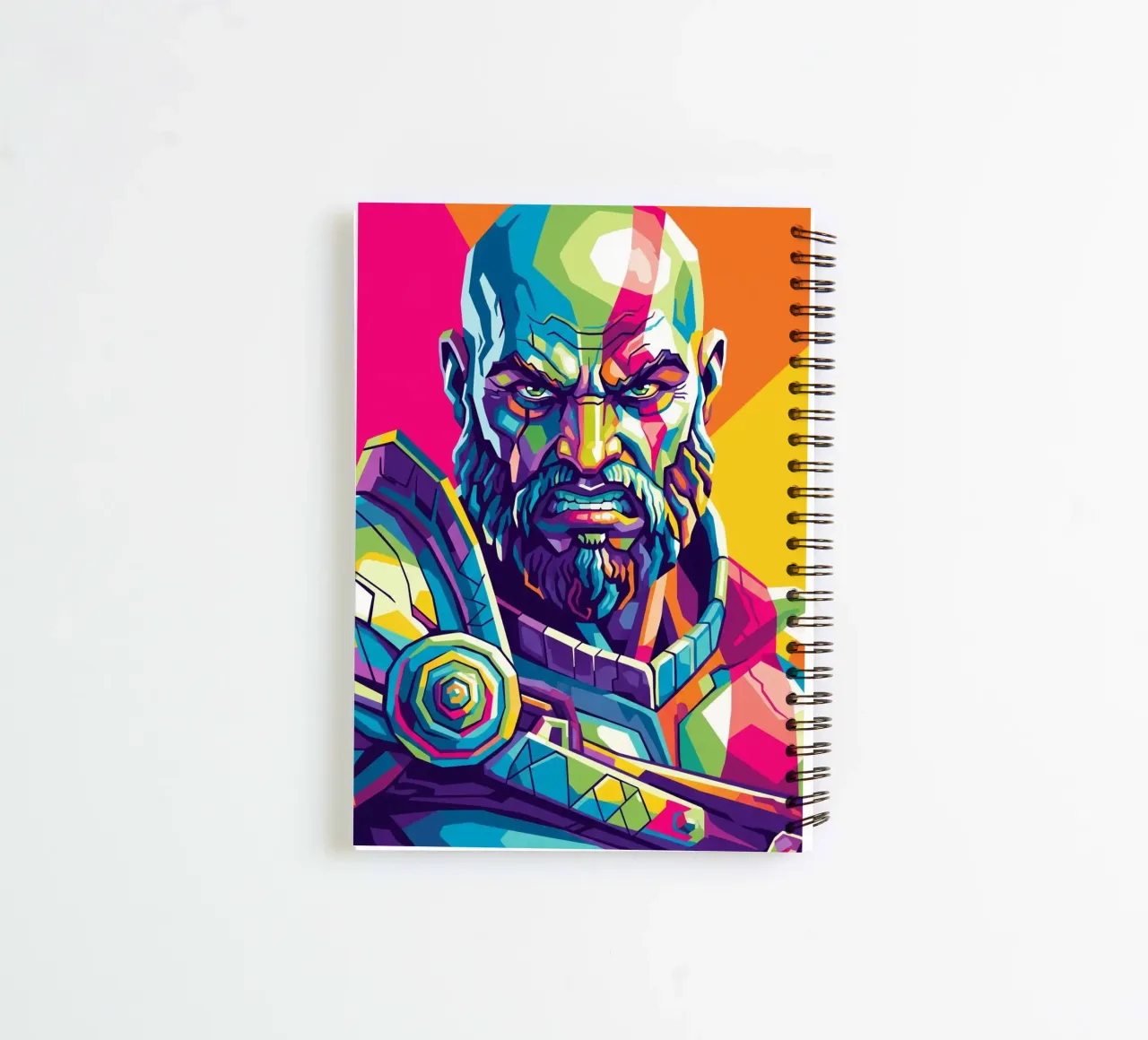 God Of War - WPAP art style (3) spiral notebook by Hantamrata