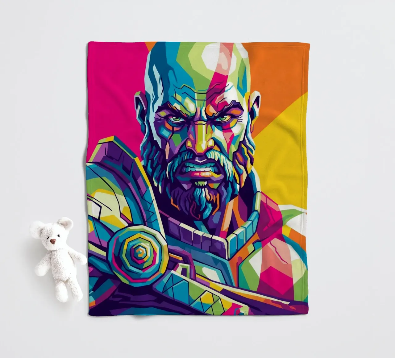 God Of War - Stile artistico WPAP (3) coperta in pile da Hantamrata