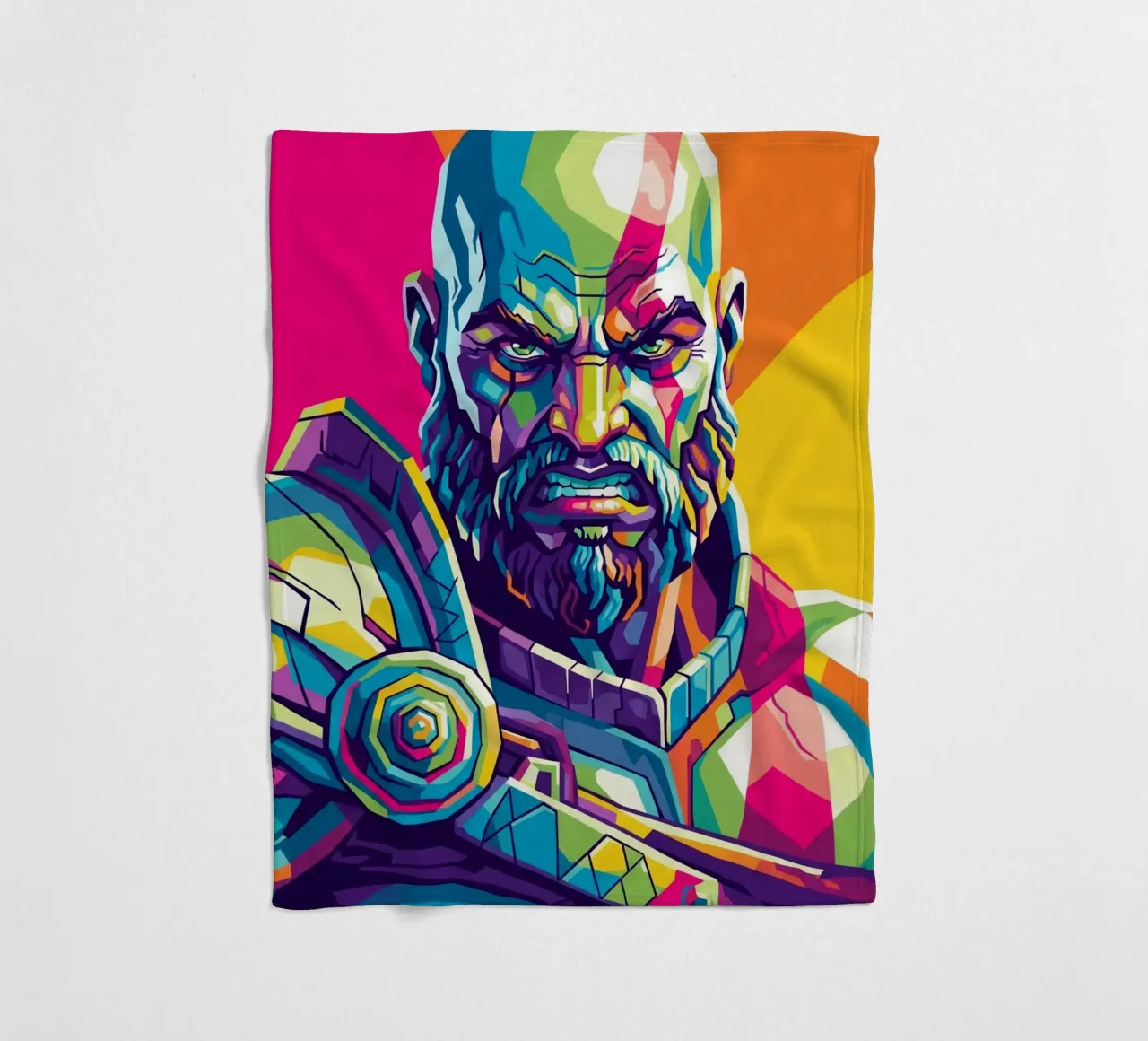 God Of War - Stile artistico WPAP (3) coperta in pile da Hantamrata