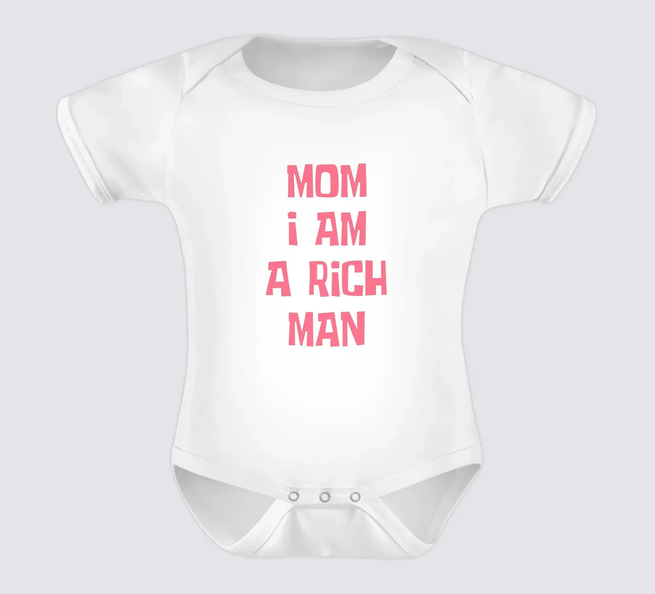 Mamma sono un uomo ricco body neonato maniche corte da Vintagrafica