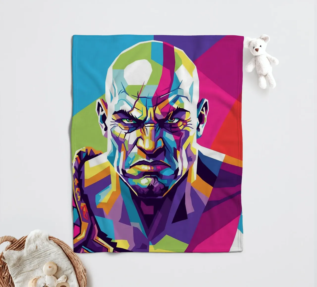 God Of War - Stile artistico WPAP (4) coperta in pile da Hantamrata