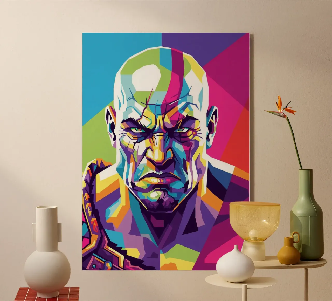 God Of War - Estilo artístico WPAP (4) metacrilato de Hantamrata