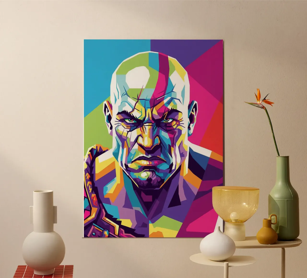God Of War - Stile artistico WPAP (4) alluminio dibond da Hantamrata