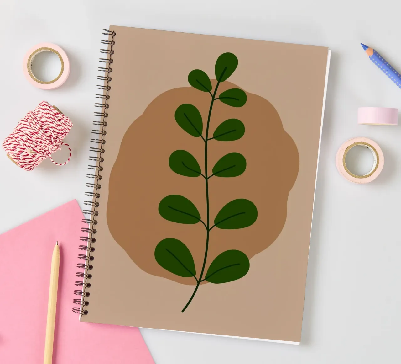 minimalist isolated leaf diario ad anelli da Histrol