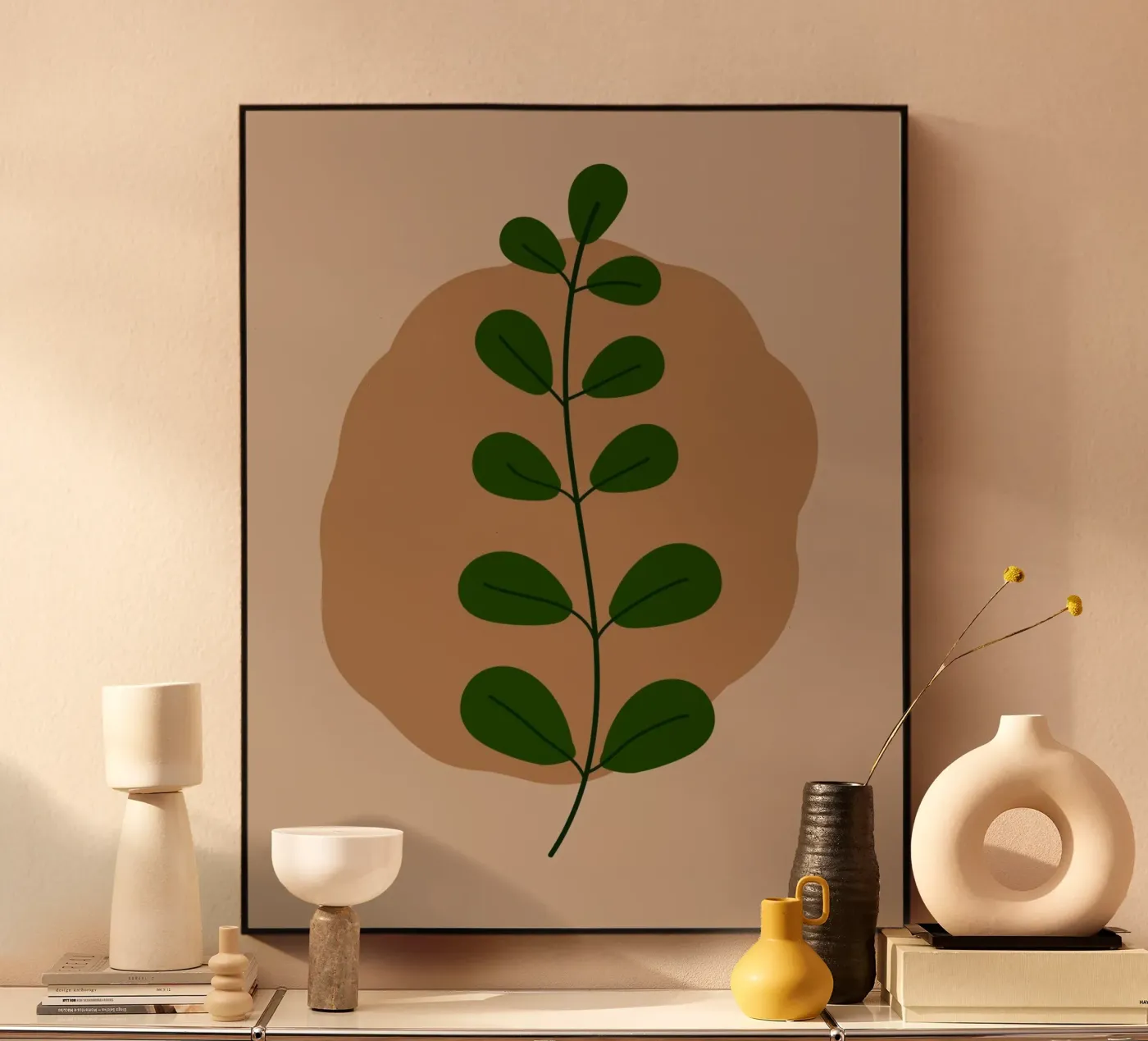 minimalist isolated leaf acryl van Histrol