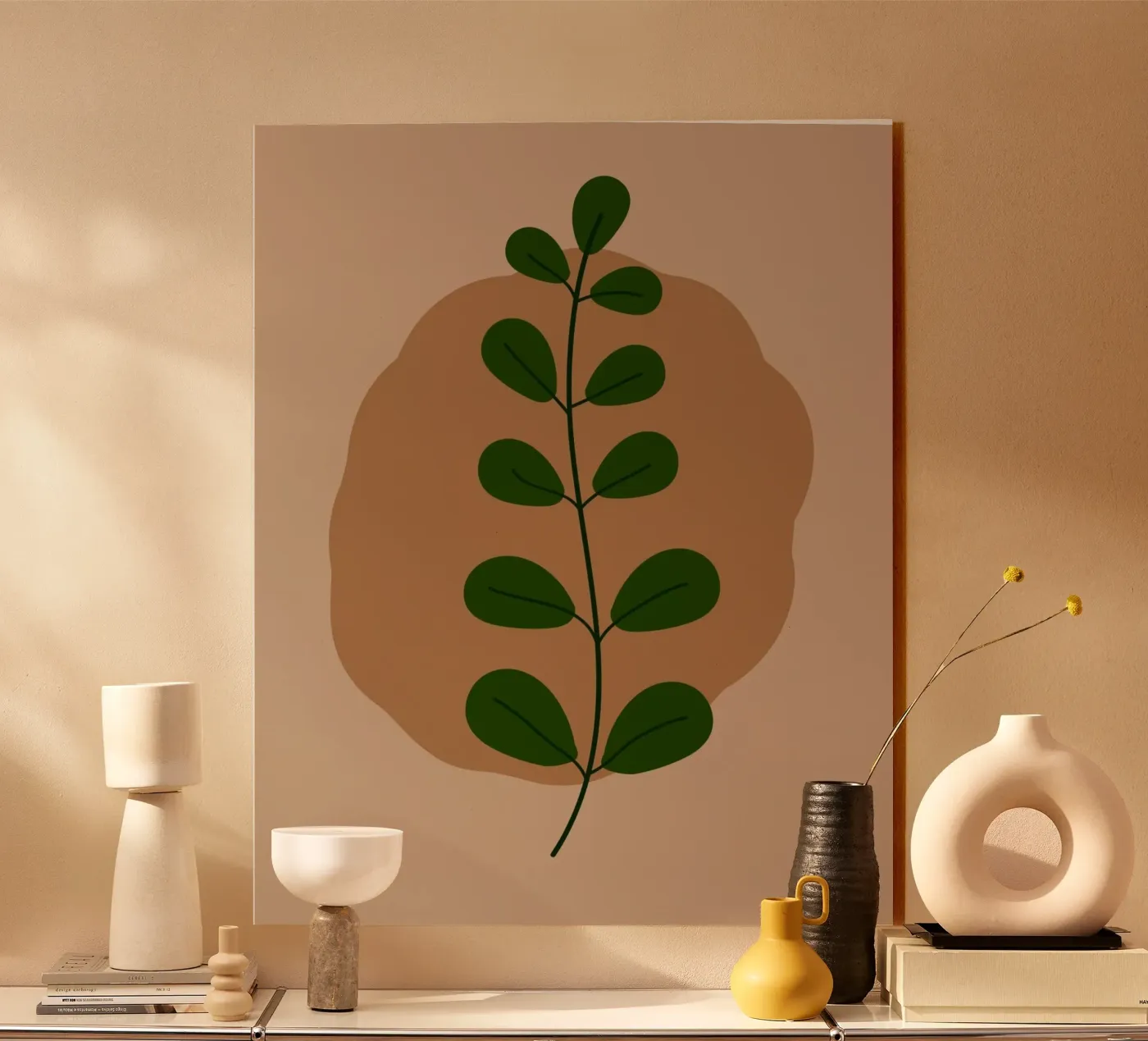 minimalist isolated leaf acryl van Histrol