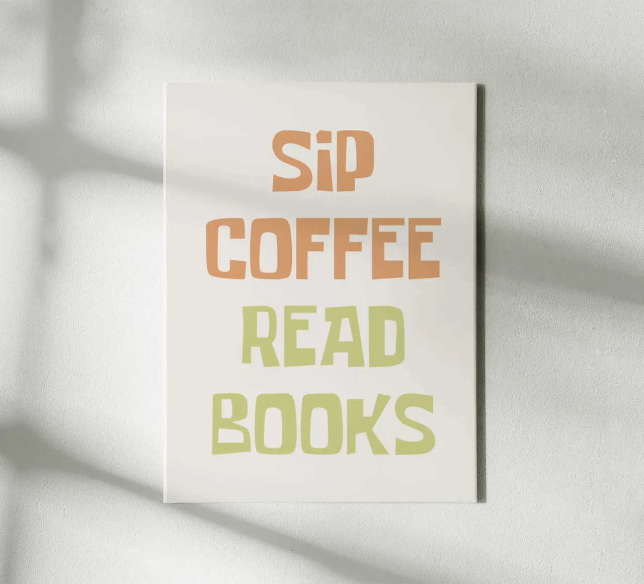 Sip Coffee Read Books canvas with Floater frame by Vintagrafica