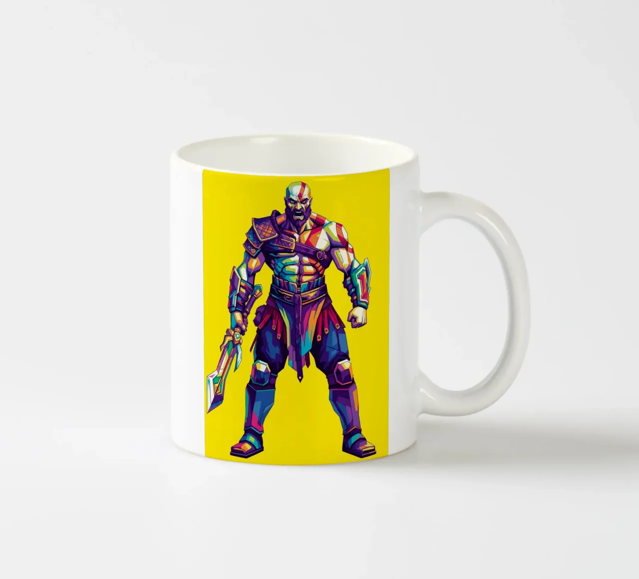 God Of War - WPAP art style (5) ceramic mug by Hantamrata