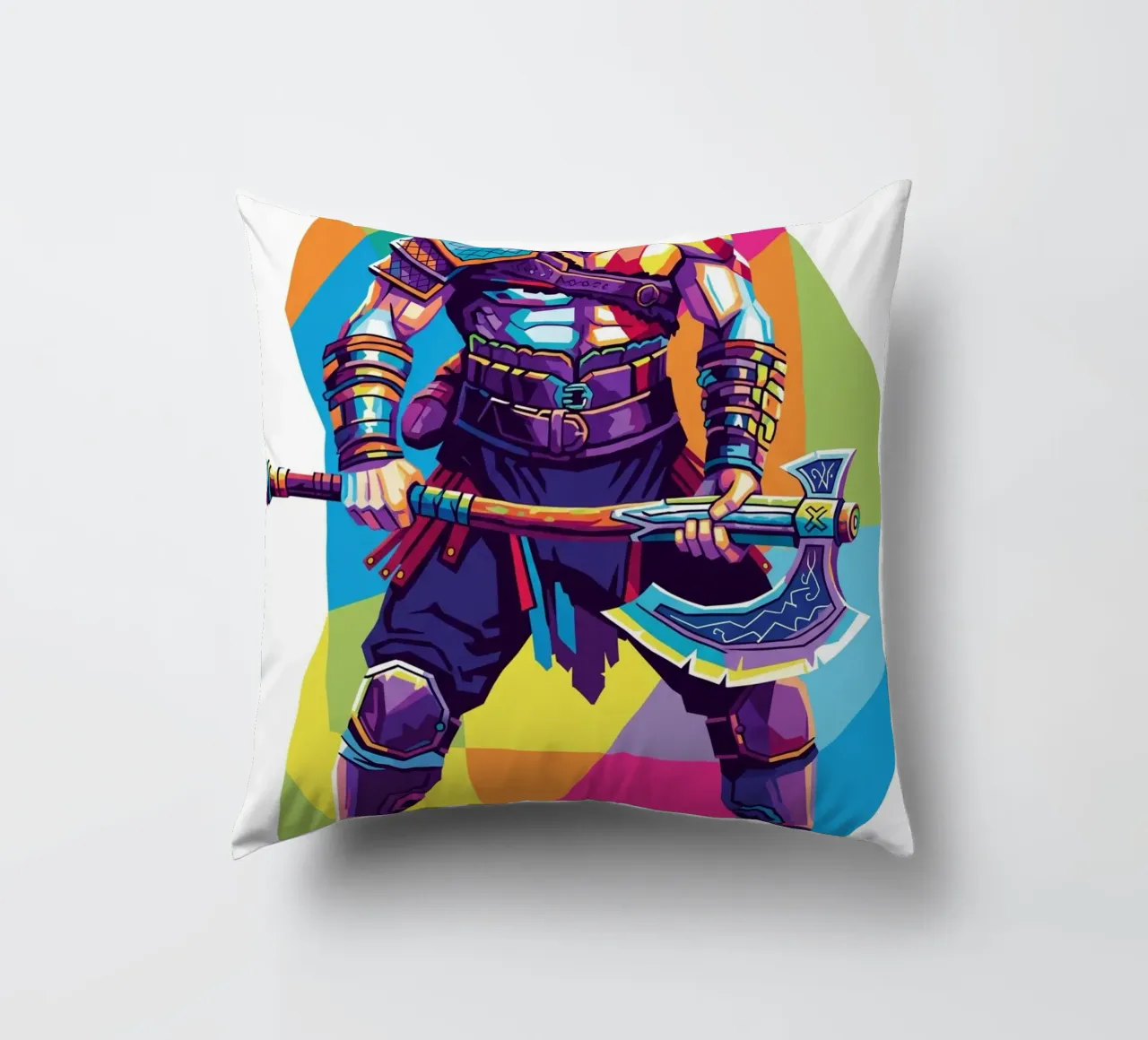 God Of War - WPAP art style (6) decorative cushion by Hantamrata