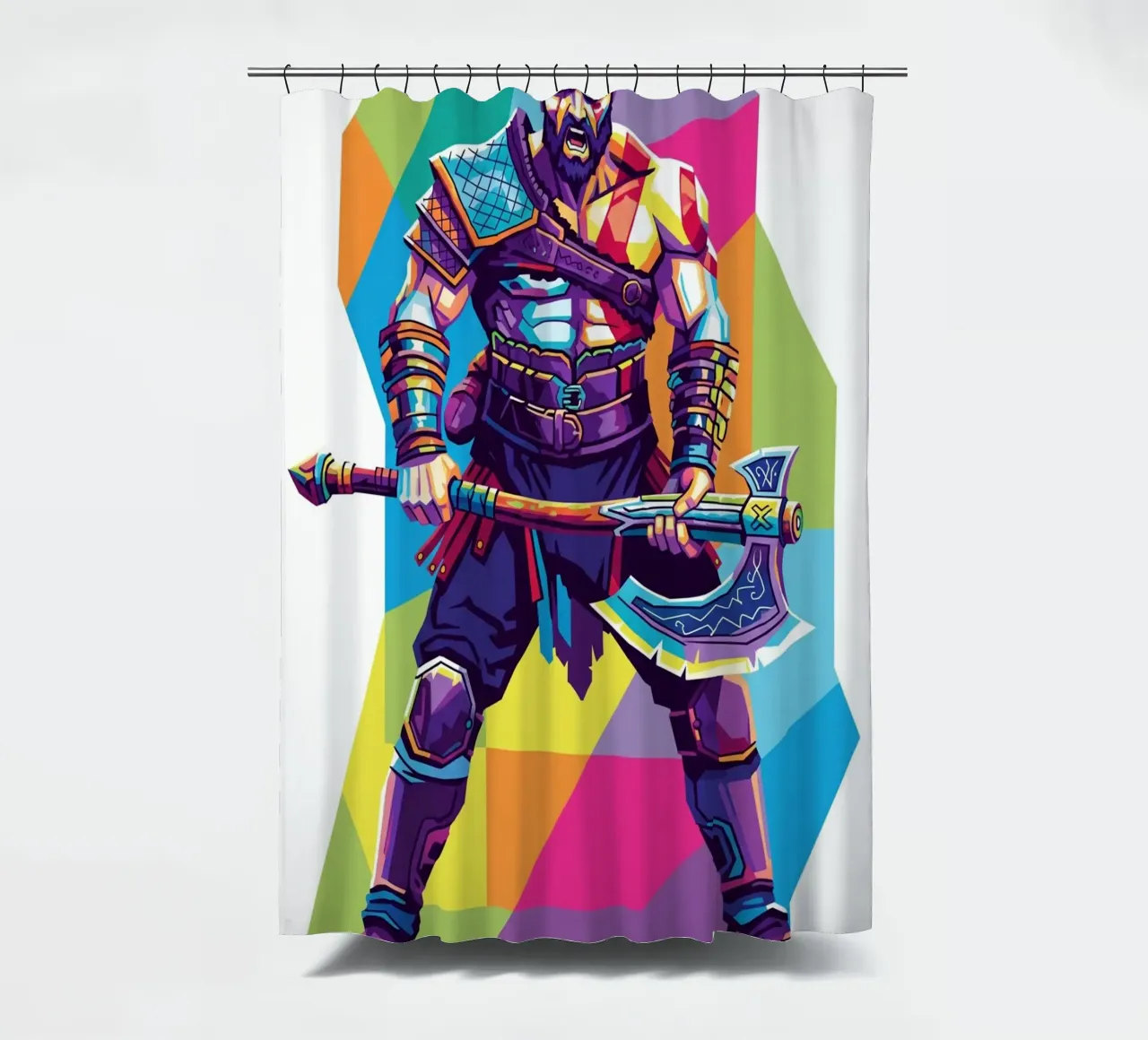 God Of War - WPAP art style (6) shower curtain by Hantamrata