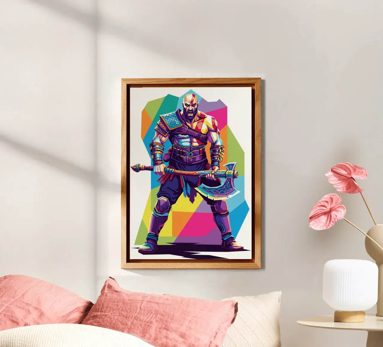 God Of War - WPAP art style (6) alu-dibond by Hantamrata