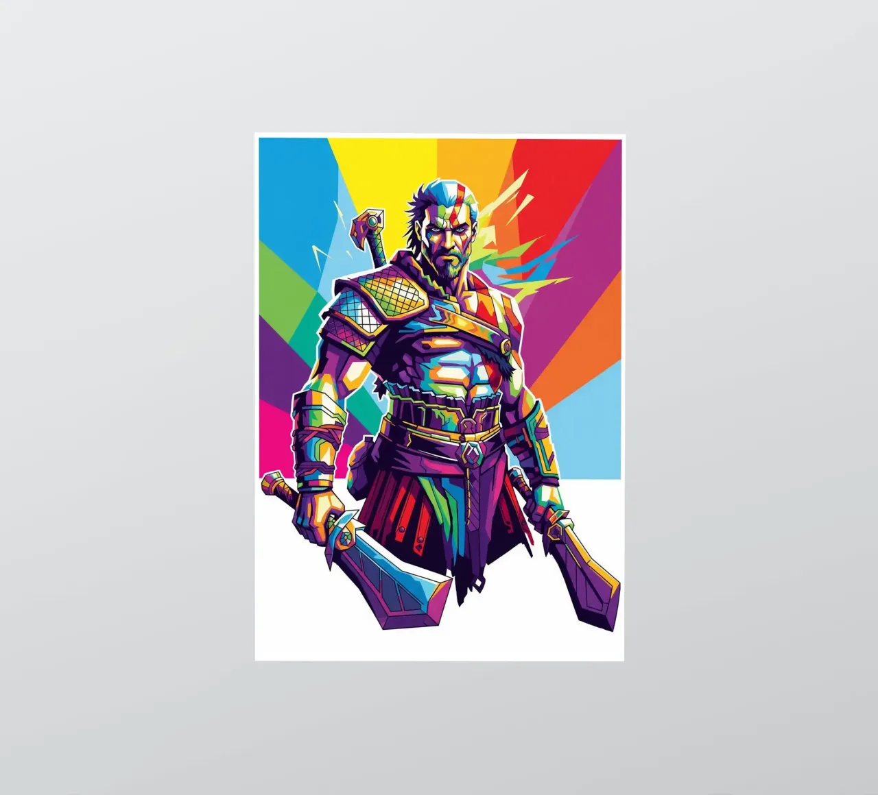 God Of War - WPAP art style (7) sticker by Hantamrata