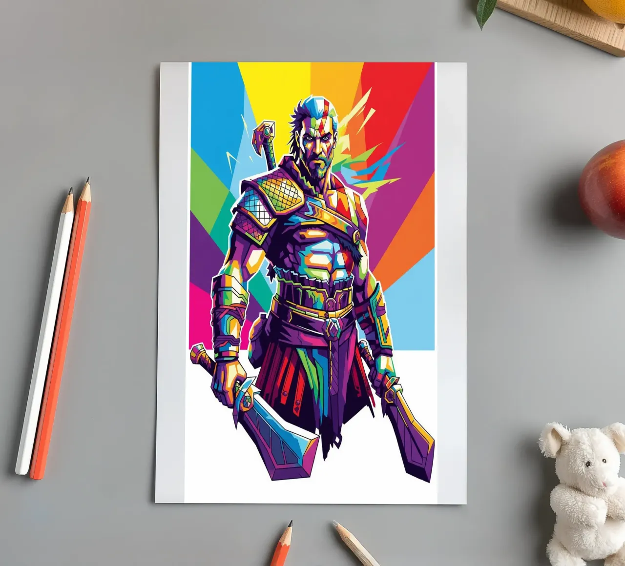 God Of War - WPAP art style (7) sticker sheet by Hantamrata
