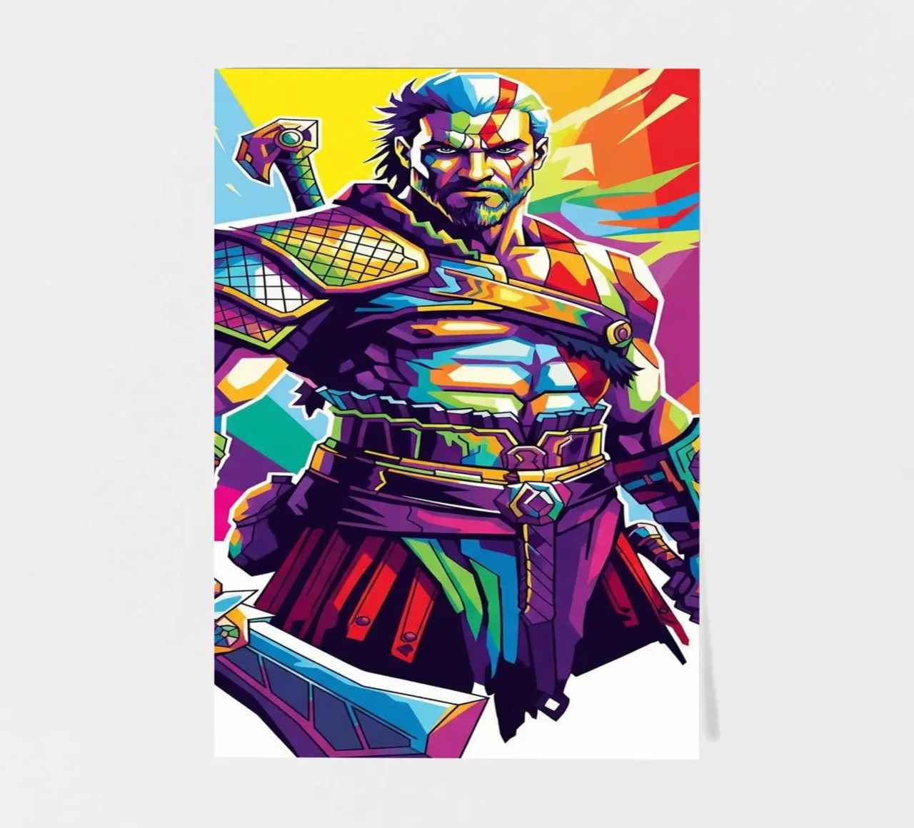 God Of War - WPAP art style (7) sticker sheet by Hantamrata