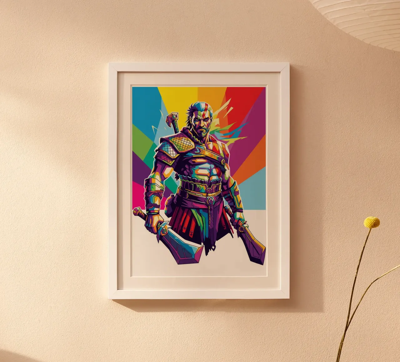 God Of War - WPAP art style (7) hahnemühle by Hantamrata