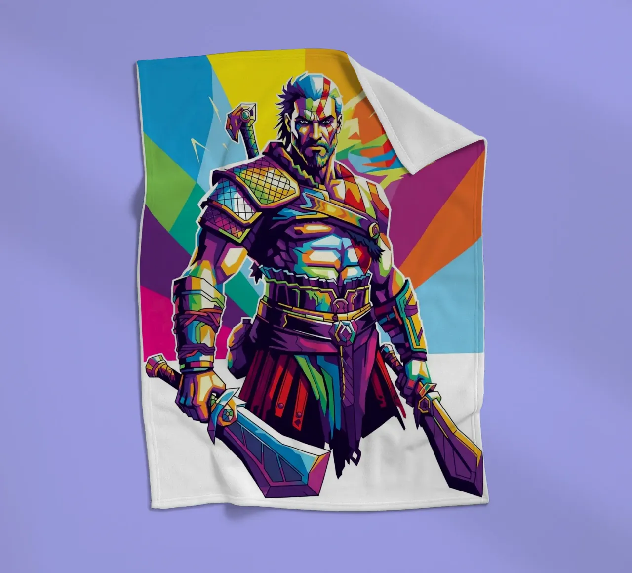 God Of War - Stile artistico WPAP (7) coperta in pile da Hantamrata